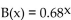 Solve. -An economist predicts that the buying power B(x)  of a dollar x years from now will be given by the formula   How much will today's dollar be worth in 2 years? Round the answer to the nearest cent. A)  $1.36 B)  $0.46 C)  $0.93 D)  $1.60