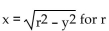 Solve the formula for the indicated letter. Assume that all variables represent nonnegative numbers. -  A)  r = x + y B)    C)    D)   