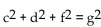 Solve the formula for the indicated letter. Assume that all variables represent nonnegative numbers. -  , for c A)  c = g - d - f B)    C)  c = -g + d + f D)   