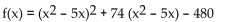 Find the x-intercepts of the function. -  A)  (-1, 0) , (6, 0)  B)  (6, 0) , (-80, 0)  C)  (-6, 0) , (80, 0)  D)  (1, 0) , (-6, 0) , (8, 0) , (10, 0) 