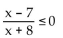 Solve. Provide answers in interval notation. -  A)  (-7, 8] B)  [-7, 8] C)  [-8, 7] D)  (-8, 7]