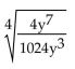 Simplify. -  A)  4y B)    C)    D)   