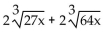 Add or subtract. Then simplify by collecting like radical terms, if possible. Assume that no radicands were formed by raising negative numbers to even powers. -  A)  14x B)    C)    D)   
