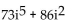 Simplify to the form a + bi. -  A)  86 - 73i B)  -13 C)  -86 + 73i D)  -86 - 73i