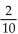 Find percent notation. -  A)  2% B)  20% C)  0.2% D)  200%