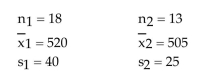 Test the claim that Two samples are random, independent, and come from populations that are normally distributed. The sample statistics are given below. Assume that . Use = 0.01.