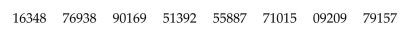 Provide an appropriate response. A college employs 85 faculty members. Without replacement, select the numbers of the five members who will serve on the tenure committee next year.