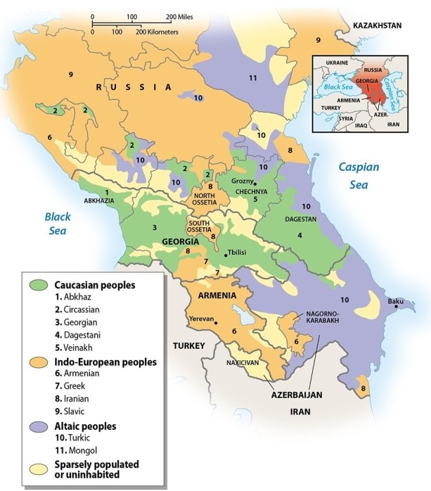 How does the linguistic and religious complexity of the Caucasus Region influence the politics of the region?   