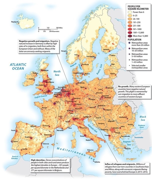 The most densely populated region of Europe tends to be   A) Spain and Portugal B) the Balkan Peninsula (ex. Greece, Macedonia and Bulgaria)  C) Belgium, the Netherlands and Luxembourg D) The Baltic States (Estonia, Latvia and Lithuania)  E) Scandinavia (ex. Norway, Sweden and Finland) 