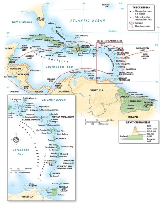 Which of the following islands is part of the Lesser Antilles?   A) Puerto Rico B) St. Lucia C) Cuba D) Hispaniola E) Jamaica