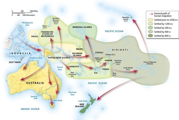 By approximately what year was Australia settled by Aborigines?   A) by 1200 BCE B) by 2500 BCE C) by 200 BCE D) by 1200 CE E) by 400 CE