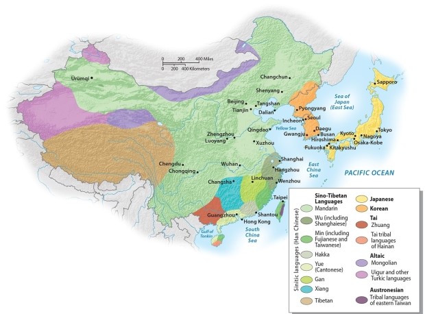 You fly from the city of Guangzhou to Seoul and then onward to Tokyo. You will speak which three languages in succession?   A) Tai, Xiang, Tibetan B) Cantonese, Korean, Japanese C) Mandarin Chinese, Korean, Japanese D) Korean, Tibetan, Tai E) Japanese, Mandarin Chinese, Korean