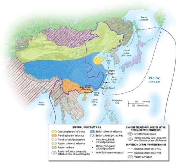 Which of the following countries did NOT have a sphere of influence in China in the 19th century?   A) France B) Germany C) United States D) Russia E) Britain