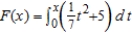 If the accumulation function F(x)  is given by   , evaluate F(4)  A)    B)    C)    D)    E)   