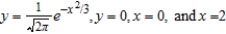 Use the shell method to set up and evaluate the integral that gives the volume of the solid generated by revolving the plane region bounded by   about the y-axis. Round your answer to three decimal places. A)  6.529 B)  0.533 C)  2.42 D)  0.923 E)  2.769