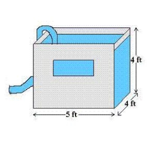 <strong>A tank with a base of 4 feet by 5 feet and a height of 4 feet is full of water. The water weighs 62.4 pounds per cubic foot. How much work is done in pumping water out over the top edge in order to empty all of the tank. Round your answer to one decimal place.  </strong> A) 1,996.8 ft-lb B) 1,248.0 ft-lb C) 2,496.0 ft-lb D) 499.2 ft-lb E) 9,984.0 ft-lb <div style=padding-top: 35px> 