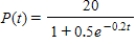 The logistic function   models the growth of a population. Identify the value of k. A)  1.7 B)  2.2 C)  0.2 D)  20 E)  0.5
