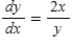 Use the differential equation   and its slope field to find the slope at the point   .   ​ A)  -8 B)  -1 C)  -4 D)  -16 E)  8