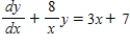 Solve the first order linear differential equation. ​   ​ A)    B)    C)    D)    E)   