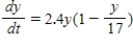 Find the logistic equation that satisfies the following differential equation and initial condition. ​   ,   ​ A)    B)    C)    D)    E)  none of these