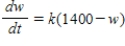 A calf that weighs 70 pounds at birth gains weight at the rate   where w is weight in pounds and t is time in years. Use a computer algebra system to solve the differential equation for   . ​ A)    B)    C)    D)    E)   