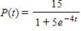 The logistic function   models the growth of a population. Determine when the population reaches one-half of the maximum carrying capacity. Round your answer to three decimal places. A)  0.402 B)  3.000 C)  0.677 D)  7.500 E)  2.000