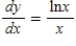 Use integration to find the particular solution of the differential equation   which passes through the point   . A)    B)    C)    D)    E)   
