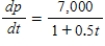 Suppose a population of bacteria is changing at a rate of   where t is the time in days. The initial population (when   )  is 1,000. Identify an equation that gives the population at any time t and use it to find the population when   days. Round your answer to the nearest integer. ​ A)  17,464 B)  13,018 C)  17,964 D)  12,516 E)  13,016