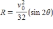 The range R of a projectile is   where ν<sub>0</sub> is the initial velocity in feet per second and θ is the angle of elevation. If ν<sub>0</sub> = 2200 feet per second and θ is changed from 12° to 13° use differentials to approximate the change in the range. Round your answer to the nearest integer. ​ A)  2,412 ft B)  4,186 ft C)  5,164 ft D)  2,582 ft E)  4,823 ft