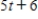 The length of a rectangle is   and its height is   , where t is time in seconds and the dimensions are in inches. Find the rate of change of area, A, with respect to time. ​ A)    square inches/second B)    square inches/second C)    square inches/second D)    square inches/second E)    square inches/second