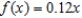 Decide whether the following problem can be solved using precalculus, or whether calculus is required. If the problem can be solved using precalculus, solve it. If the problem seems to require calculus, use a graphical or numerical approach to estimate the solution. ​ A cyclist is riding on a path whose elevation is modeled by the function   where x and   are measured in miles. Find the rate of change of elevation when x = 3. ​   A)  calculus, 0.72 B)  precalculus, 0.12 C)  calculus, 0.12 D)  precalculus, 0.72 E)  precalculus, 0.37