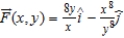 Determine whether the vector field is conservative. If it is, find a potential function for the vector field.   A)  conservative with potential function   B)  conservative with potential function   C)  conservative with potential function   D)  conservative with potential function   E)  not conservative
