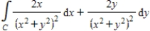 Evaluate the line integral using the Fundamental Theorem of Line Integrals. Use a computer algebra system to verify your results. ​   ​ C: circle   clockwise from   to   ​ A)    ​ B)    ​ C)    ​ D)    ​ E)    ​