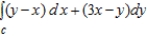 Use Green's Theorem to evaluate the integral ​   ​ For the path C: boundary of the region lying between the graphs of   and   . ​ A)    ​ B)    ​ C)    D)    ​ E)    ​