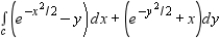 Use Green's Theorem to evaluate the line integral   where   is the boundary of the region lying between the graphs of the circle   and the ellipse   . ​ A)    B)    C)    D)    E)   