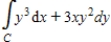 Find the value of the line integral   .      A)  243 B)  192 C)  108 D)  0 E)  12
