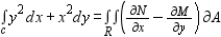 Verify Green's Theorem by setting up and evaluating both integrals   for the path C: square with vertices (0,0) , (5,0) , (5,5) , (0,5) . A)    B)    C)    D)    E)   