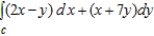 Evaluate the integral   along the path C, defined as   from   to   . A)    B)    C)    D)    E)   