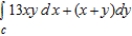 Use Green's Theorem to evaluate the integral ​   for the path C: boundary of the region lying between the graphs of   and   .​ A)  0 B)    ​ C)    ​ D)    ​ E)  13