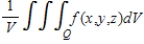 Find the average value of   over the region Q, where Q is a tetrahedron in the first octant with vertices   . The average value of a continuous function   over a solid region Q is   , where V is the volume of the solid region Q. ​ A)  ​   B)  ​   C)  ​   D)  ​   E)   