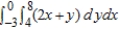 Evaluate the following iterated integral.   A)  43 B)  42 C)  36 D)  33 E)  38
