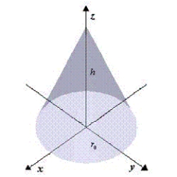Use cylindrical coordinates to find the volume of the cone   where   and   . ​   ​ A)    B)    C)    D)    E)   