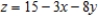 Set up a triple integral for the volume of the solid bounded by the coordinate planes and the plane given below.   A)    B)    C)    D)    E)   