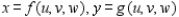 If   , and   then the Jacobian of x, y, and z with respect to u, v, and w is   . ​ Find the Jacobian for the following change of variables: ​   ​ A)    B)    C)    D)    E)   