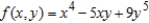 Set up a double integral that gives the area of the surface of the graph of f over the region R.     A)    B)    C)    D)    E)   