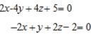Determine whether the following planes are parallel, orthogonal, or neither. If they are neither parallel nor orthogonal, find the angle of intersection.   A)  The planes are neither parallel nor orthogonal, the angle of intersection is   . B)  The planes are parallel. C)  The planes are neither parallel nor orthogonal, the angle of intersection is   . D)  The planes are orthogonal.