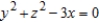 Given the equation of a surface of revolution   , find the equation of its generating curve in the xy-plane rotating about the x-axis. A)    B)    C)    D)    E)   