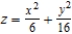 Identify the following quadric surface.   A)  elliptic paraboloid B)  elliptic cone C)  hyperboloid of two sheets D)  hyperboloid of one sheet E)  ellipsoid