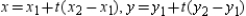 Use the result,  the set of parametric equations for the line passing through   and   is     to find a set of parametric equations for the line passing through   and   . A)    B)    C)    D)    E)   