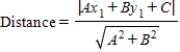 Find the distance between the point   and line   using the formula,   for the distance between the point   and the line   . ​ A)    B)    C)    D)   